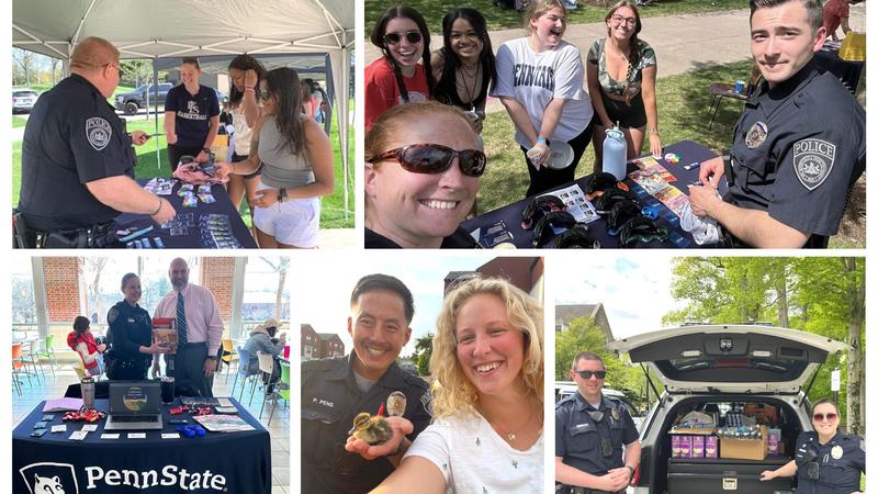 police officers helping the community